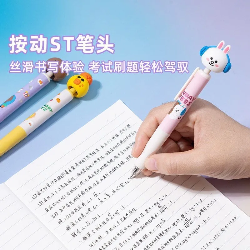 New LINE FRIENDS Brown Cony Sally Secondary Cartoon Student Quick-drying Brush Pen Creative Cute Doll Gel Pen Transfer Pen Gift view 4