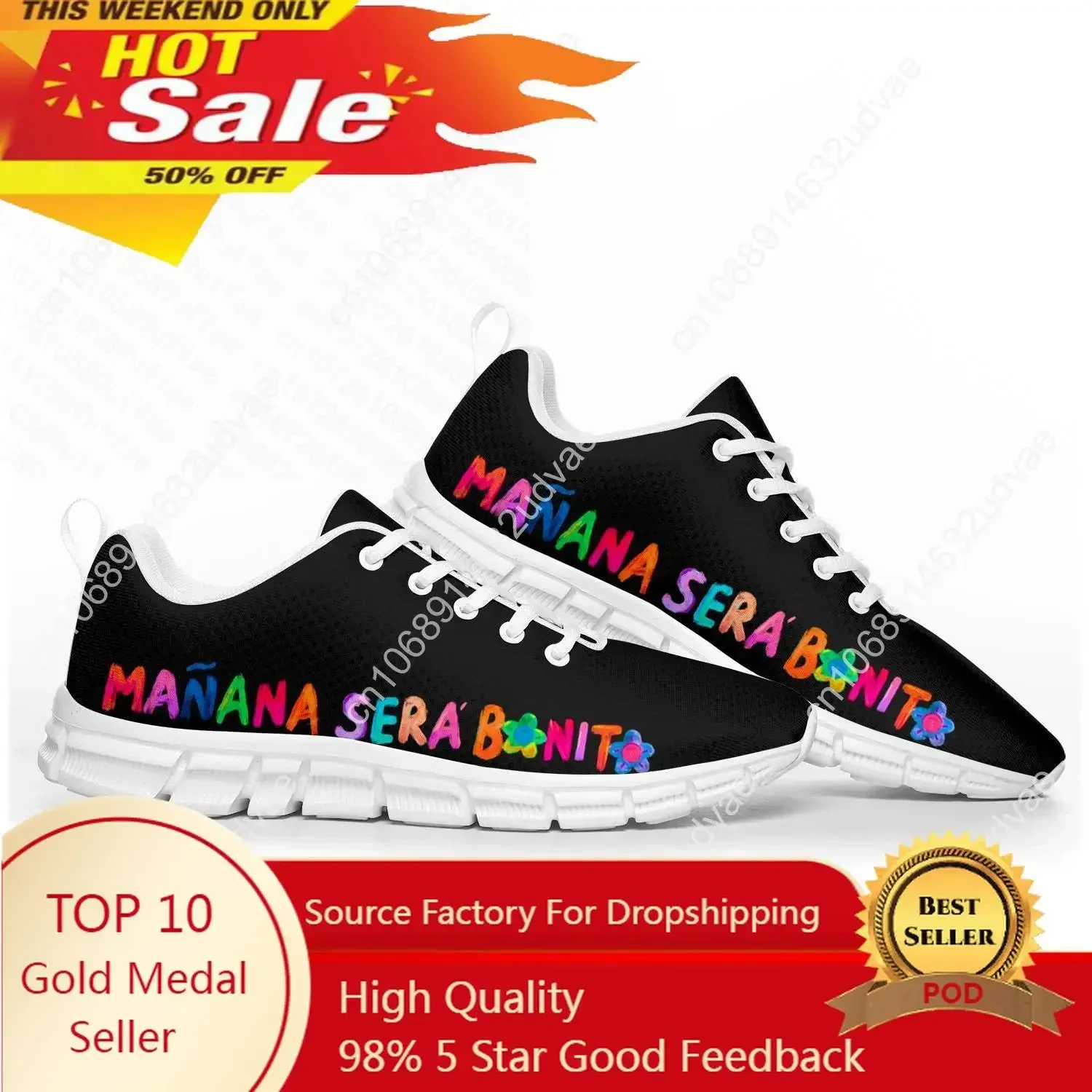 Mañana Será Bonito Karol G Pop Sports Shoes Mens Womens Comfortable Breathable Sneakers Casual Custom High Quality Couple Shoes