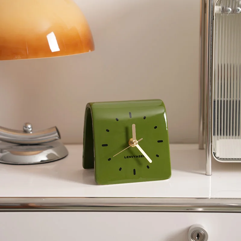 

Creative Desktop Ornaments, Ceramic Clock Decorations, Living Room, Bedroom, Bedside, Silent, Fashionable Clock