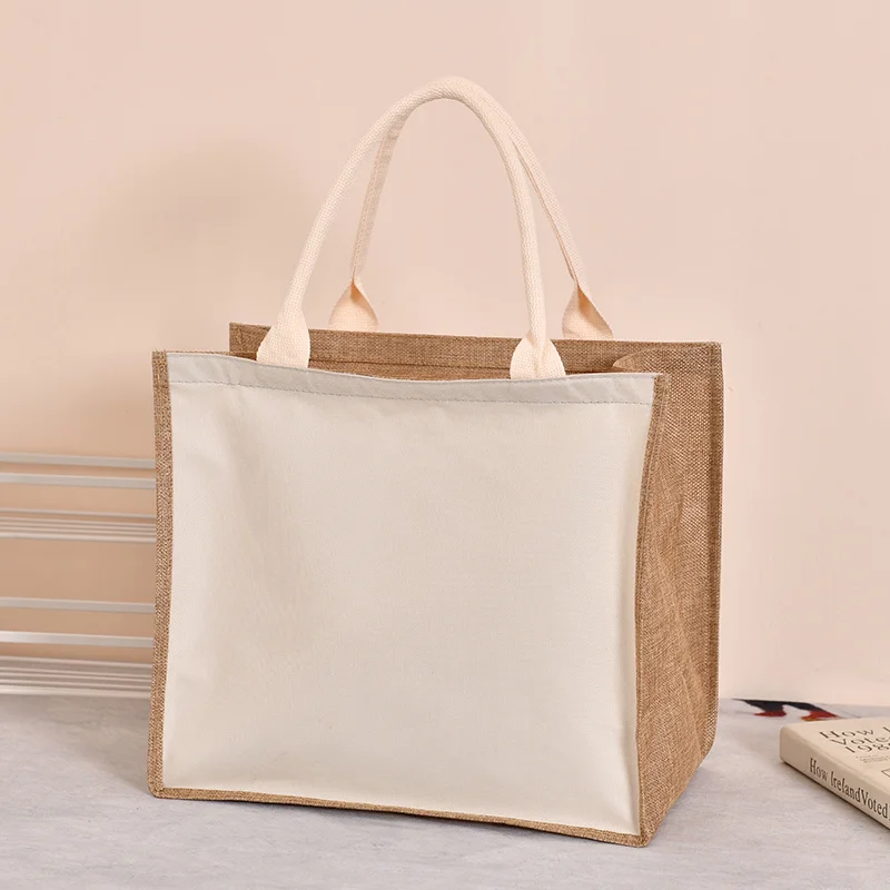 Upgrade zippered linen bag simple gift bag stylish shopping bag