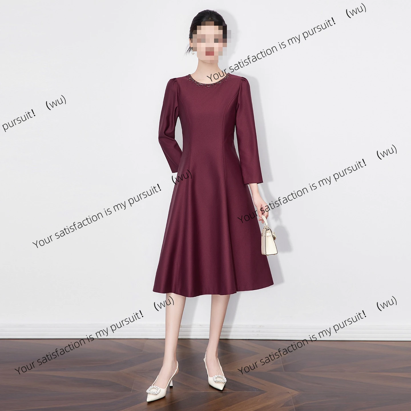 

ZOCI-25111102-Nailed дрель на талии маятник женское глянцевое платье банкетное платье светская львица