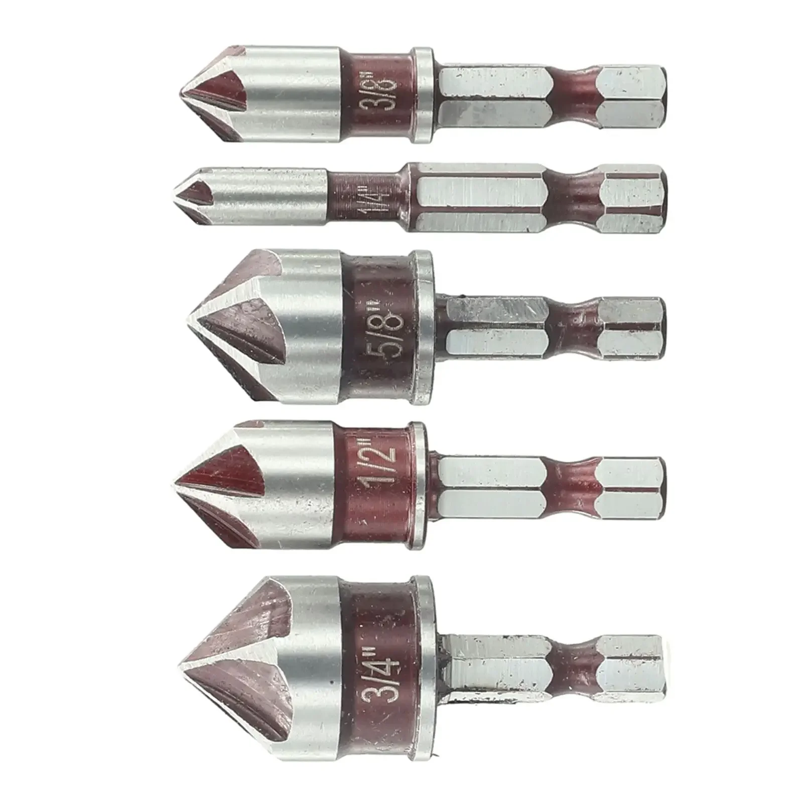 

Professional Grade M35 Cobalt Countersink Drill Bit Set 5 Flute Hex Shank Perfect for Stainless Steel Plywood Metals 5pcs