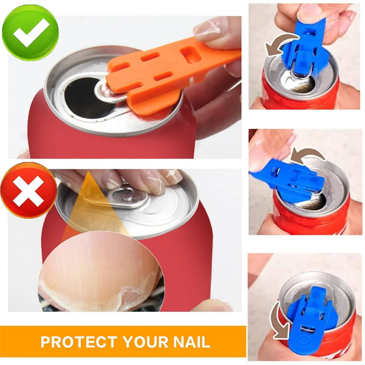 24 PCS Manual Easy Can Opener Colorful Drink Can Protector Cap Leakproof Top Ring Opener Tool for Cokes Beer Tab