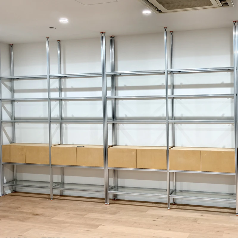 Living room partition entrance birch display rack aluminum profile decorative bookshelf office multi-layer minimalist display ra