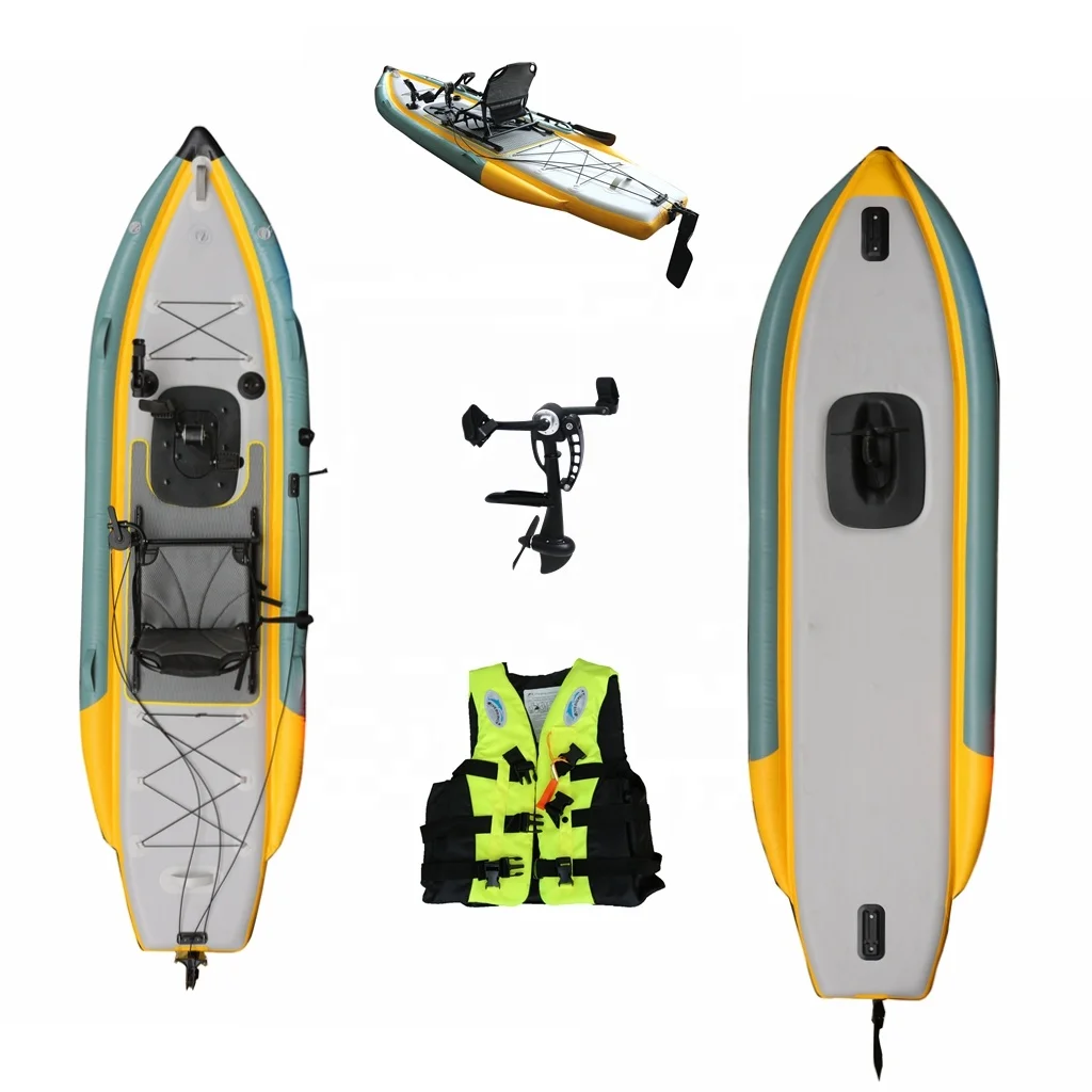 

OEM Inflatable Fishing Pedal Kayak Boat with Seat PVC Hull Material for Kayak Fishing