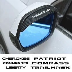 Car Rearview Mirror Rain Eyebrow Cover For Jeep RENEGADE WRANGLER CHEROKEE COMPASS PATRIOT TRAILHAWK COMMANDER LIBERTY RUBICON