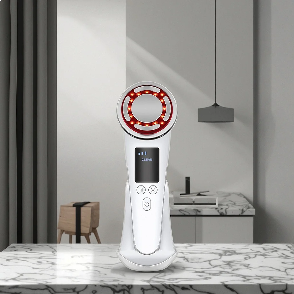 Hot Cool Collagen Stimulation Facial Steamer Skin Tightening Machine ABS Pulse Beauty Instrument Set Portable Skin Rejuvenation