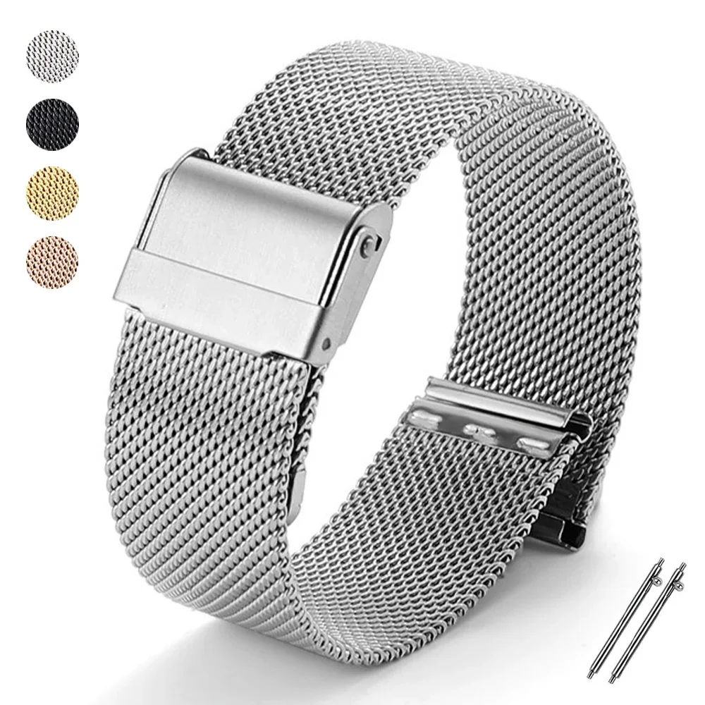 Universal Bracelet 12 14 16 17 18 19 20 21 22 24mm Stainless Steel Watchband Quick Release Milanese Loop Band for DW Watch Strap