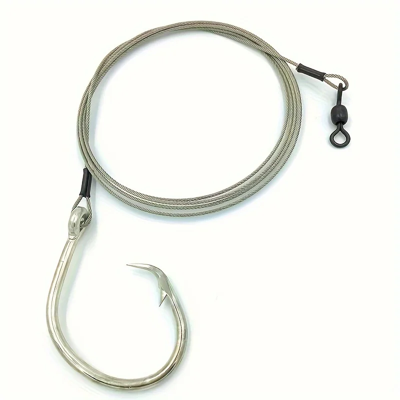 2pcs Circle Hooks Rigs Fishing Hooks Octopus Circle Hooks with Leaders Catfish Hook Rigs Stainless Steel Wire Saltwater