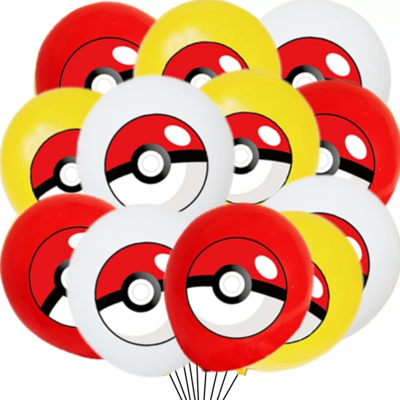 Ballons Pokémon en Latex, Fournitures de ixd'Anniversaire, Dessin Animé Pikachu, Décorations de ixPréChristophe pour Enfants, Paquet de 3/2/1