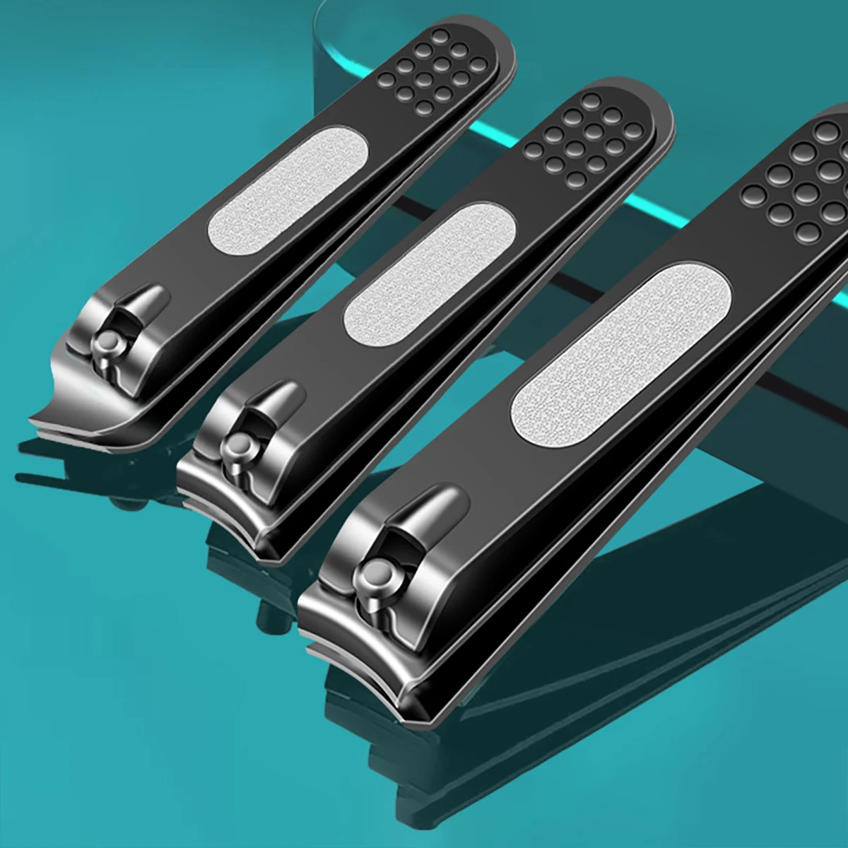 3pcs Stainless Steel Black Nail Clippers Multi-style Nail Cutters For Manicure Professional Reusable Fingernail Trimming Tools