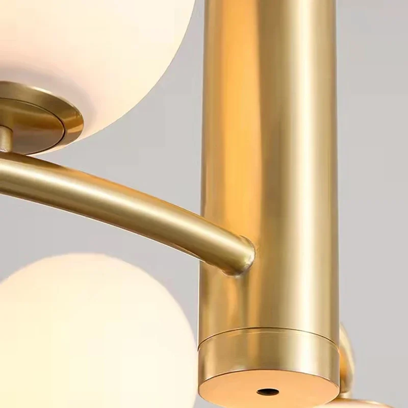 Modern Minimalist White Glass LED Chandelier Bedroom Hotel Exhibition Hall Living Room Circular Pendant Lamp Home Decor Lighting