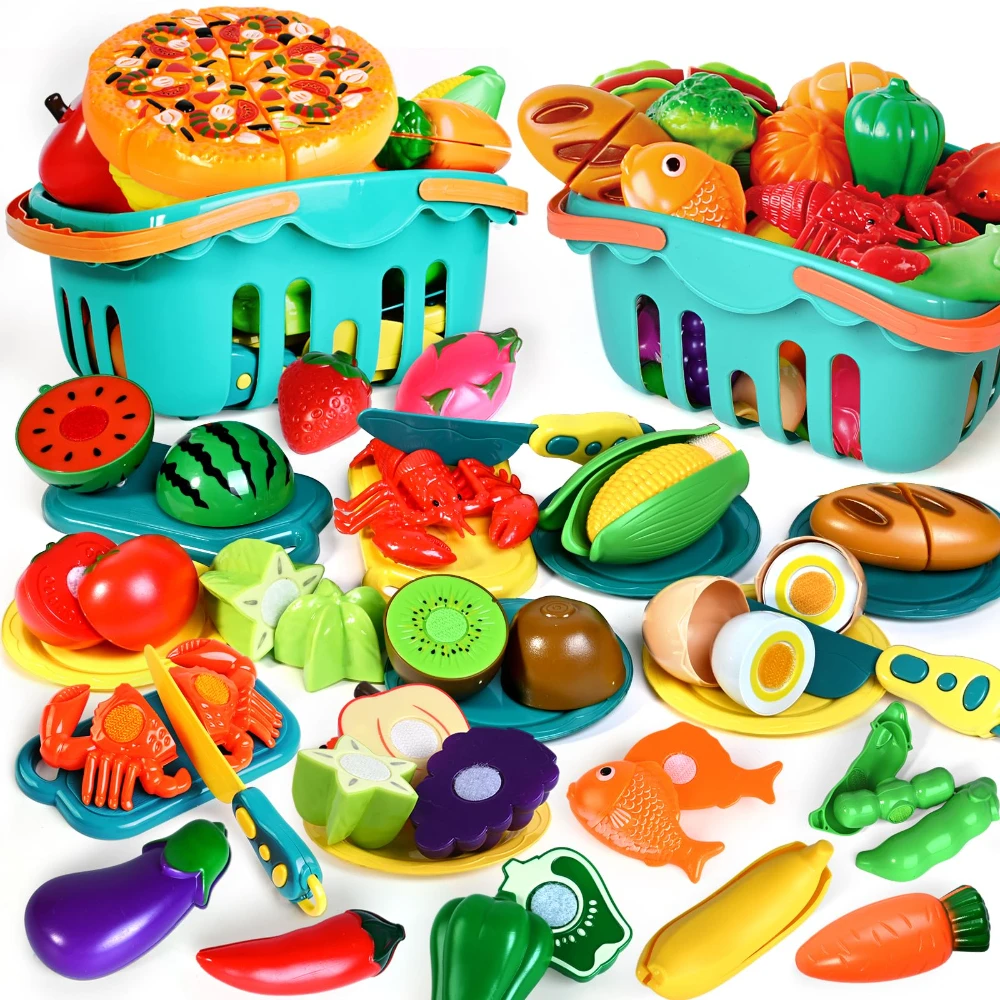 Wizkidz Spelen Voedsel Set Voor Kinderen Keuken Doen Alsof Voedsel Speelgoed Snijden Nep Voedsel Fruit Groente Accessoires Jongens Meisjes Cadeau Voor Leeftijd 3 +