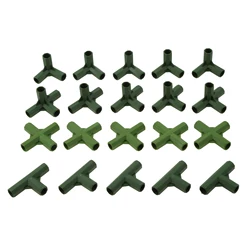 10 Pcs 11mm  Greenhouse Plant Frame Connectors 3-way 4-way Gardening Plant Stakes Plastic Edging Corner Connection Accessories