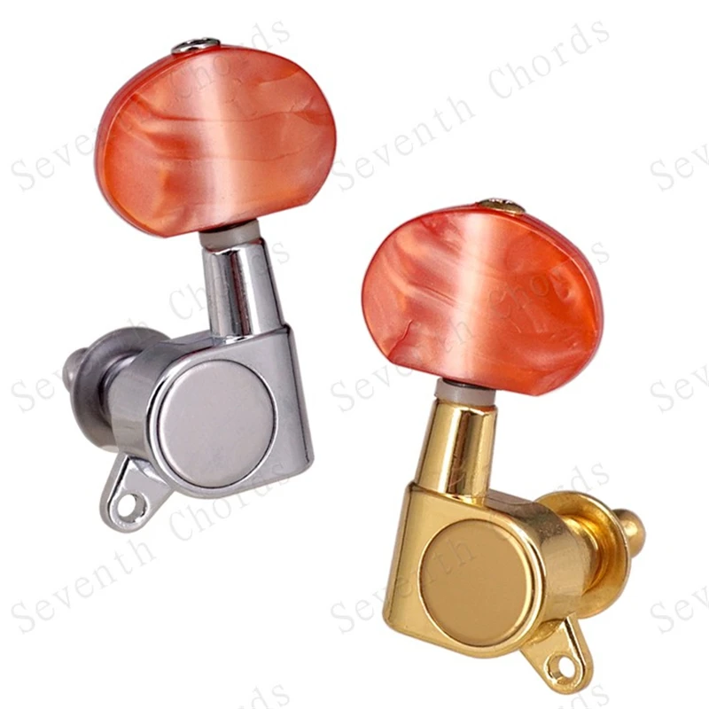 ONE Set Sliver Gold Acoustic Guitar Tuner Strings Button Big Ellipse Tuning Pegs Keys Accessories Parts