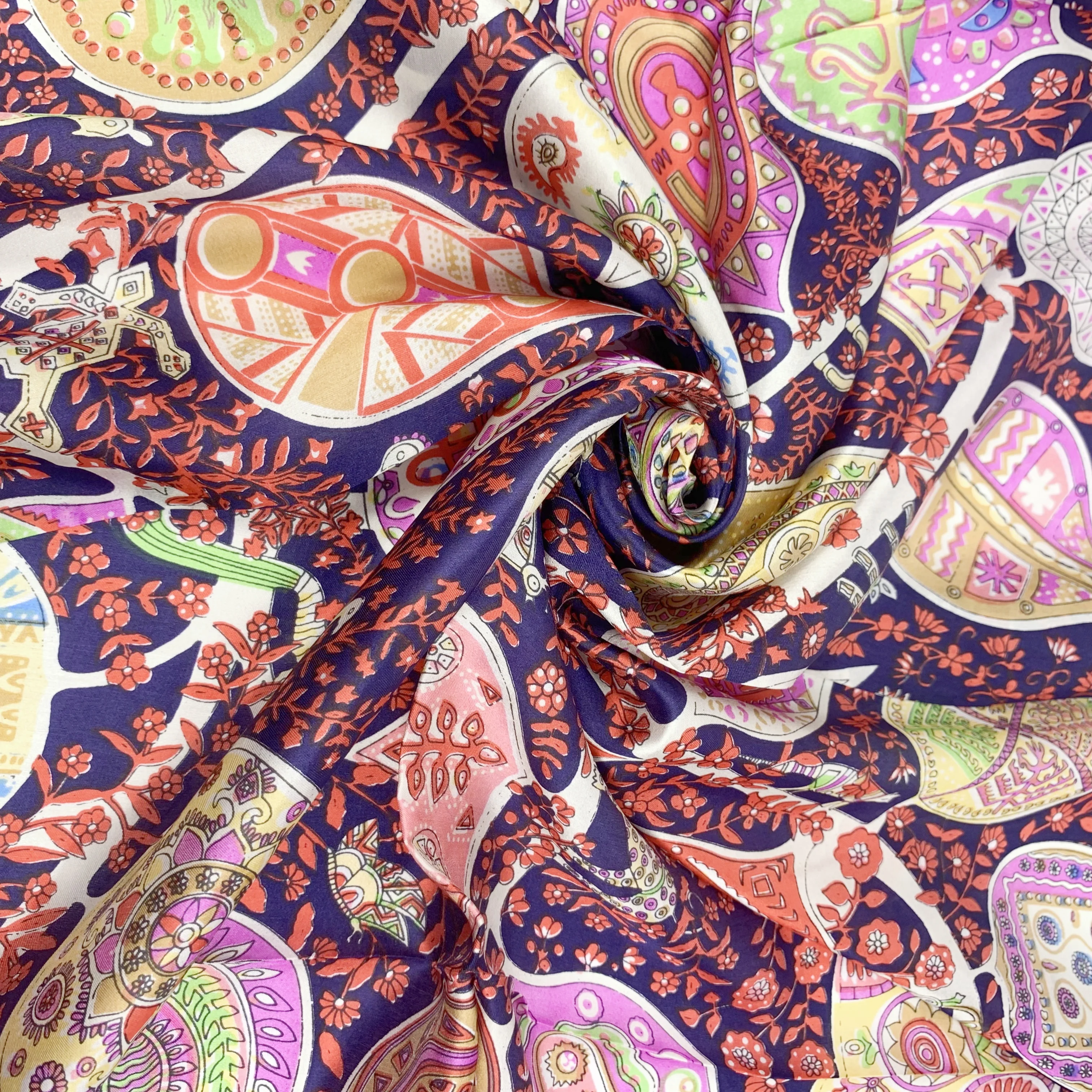 wholesale 90cm*90cm 100% pure silk scarves scarf mulberry silk  design scarf  Luxury Brand leaf printing style two color