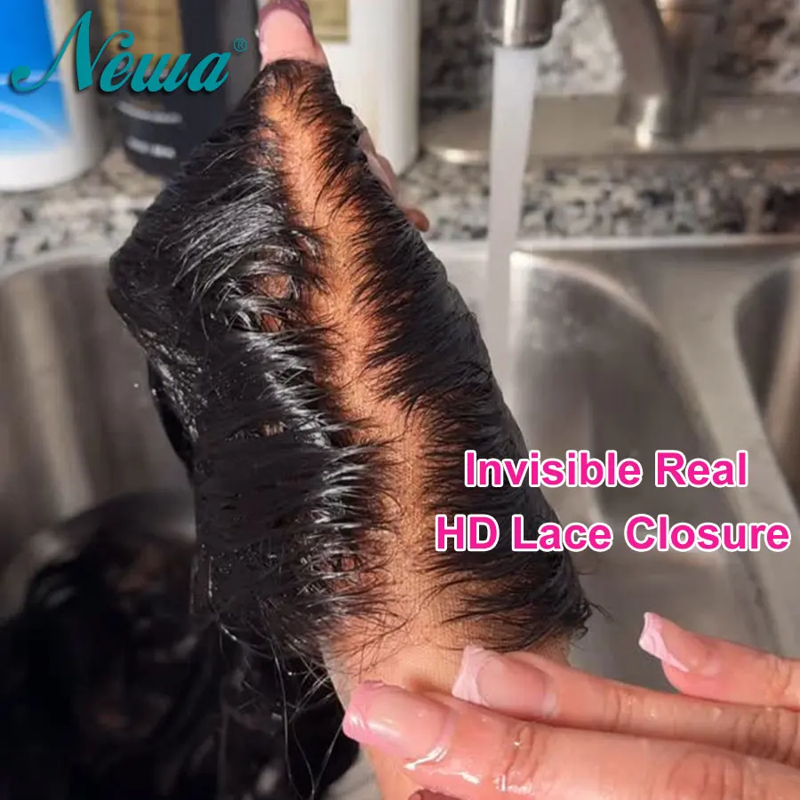 Newa Invisible HD Lace Closure 5x5/6x6/7x5 Ultra Tipis HD Lace Rambut Asli Pre Plucked 100% Rambut Asli HD Lace Frontal Lurus