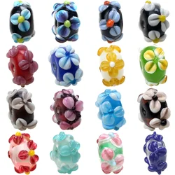 15MM 3D Handmade Retro Engraving Flower Petals Lampwork Glass Beads For Charm Bracelets/Earring/Necklace DIY Jewelry Making ๏ปฟ