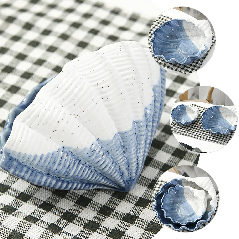 طبق مجوهرات من السيراميك جميل على طراز المحيط صينية مزخرفة حامل مجوهرات طبق حلقي حلية لوحة تخزين أطباق حلية