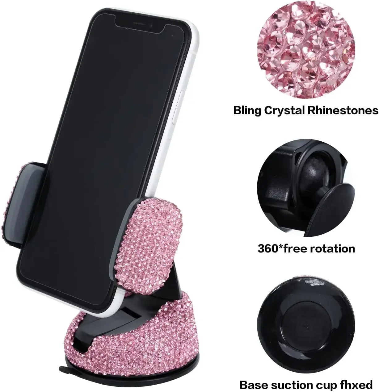 Bling Autotelefon halter, Strass bling Kristall Autotelefon halterung, mit einer Entlüftung basis,