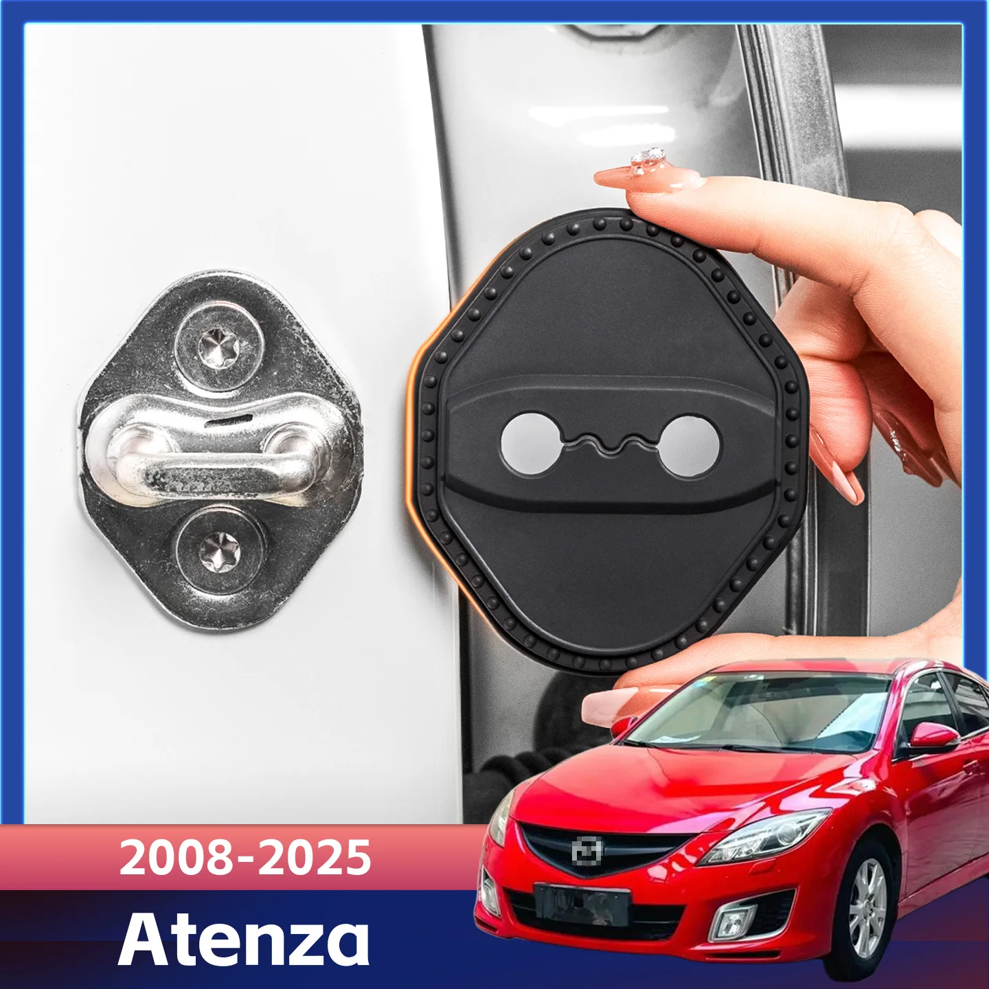 2/4 قطعة سيليكون قفل باب السيارة غطاء واقية الديكور الحال بالنسبة لمازدا أتينزا 2008-2025 2018 2019 2020 2021 2022 2023 2024 #1