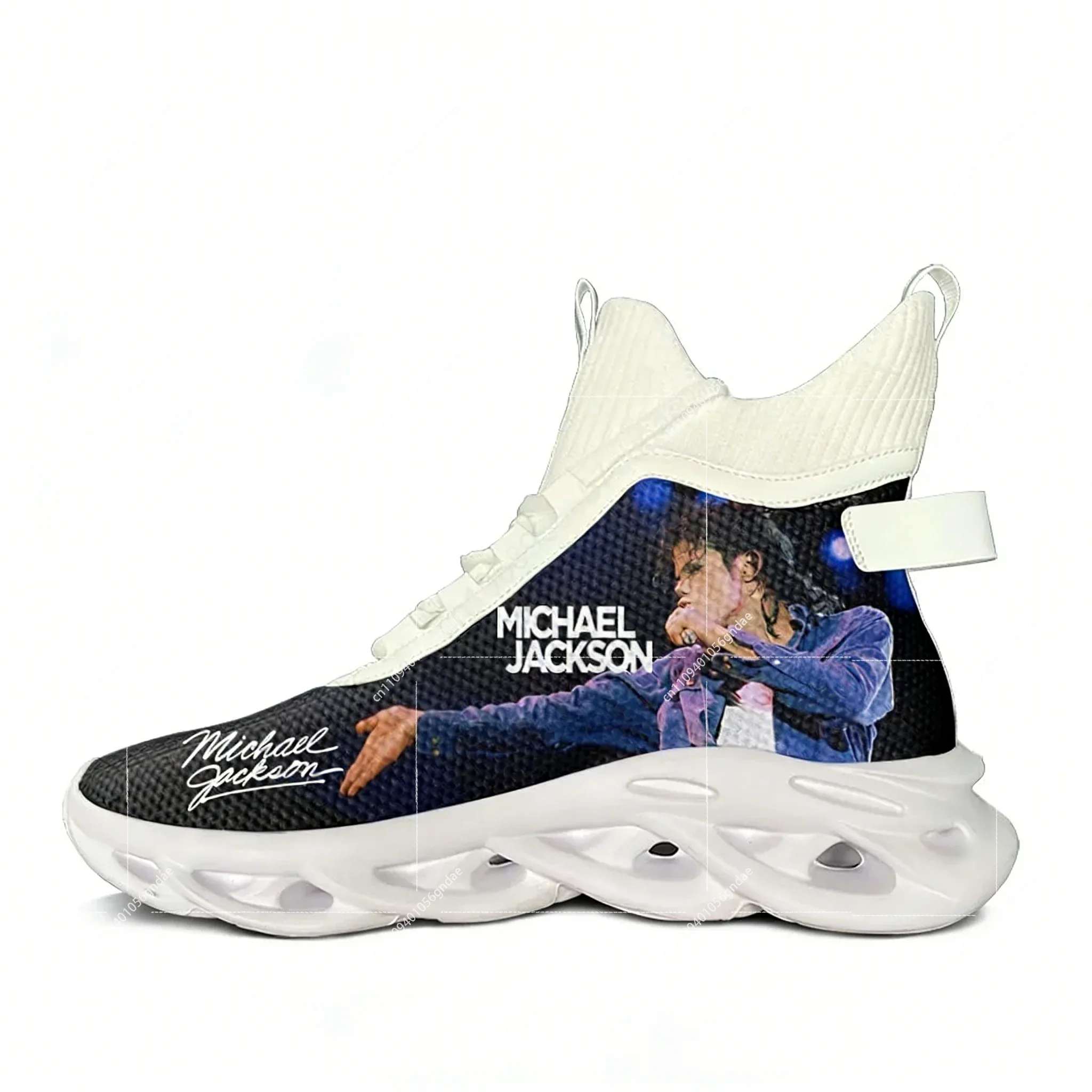 Michael Jackson High Top Flats Sneakers Men Women Hiking Sneakers Travel Mountaineering Shoes Running Casual Shoes Custom Shoe view 2