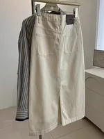 Elegant High Waist A-Line Midi Denim Skirt Women's Versatile Slimming Half-length Skirts Korean Style Commute Pocket Design - Image 2