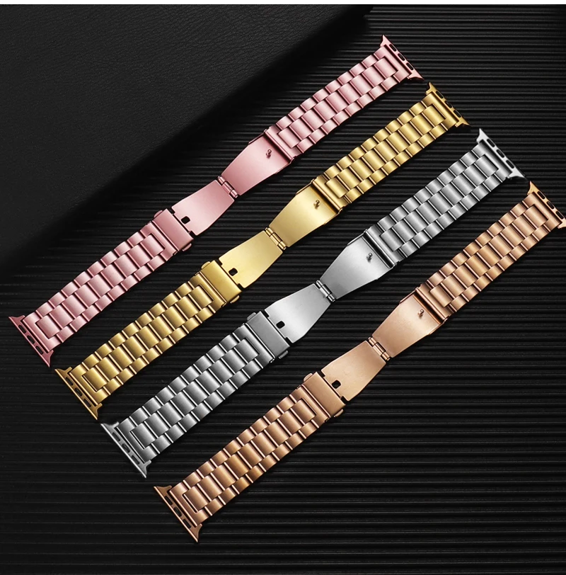 Stainless Steel Strap For Apple Watch Band 44mm 49mm 45mm 40mm Gold Watchbands Iwatch Series 8 Ultra 7 6 5 4 3 2 1 Braceletes