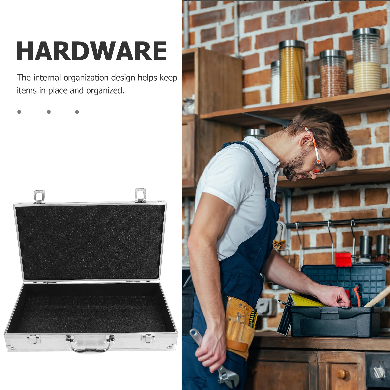 

Large Capacity Aluminum Alloy Toolbox Durable Portable Medicine Storage Box Waterproof Handle Case for Home Hospital School