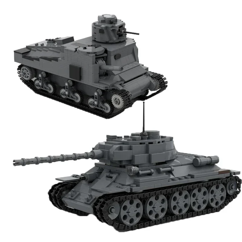 Military Armed Vehicles Model Moc Building Blocks T-34/M3 Medium Tank Model Technology Brick DIY Assembly Toy Holiday Gifts