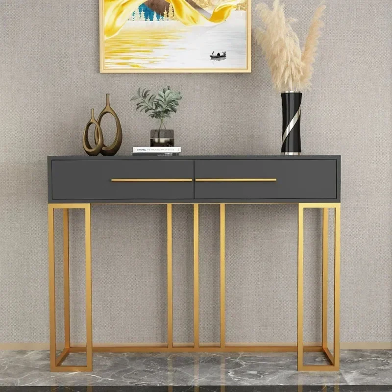 American Designer Console Tables Leisure Home Iron Console Table for Hallway Modern Living Room Furniture Living Room Cabinets