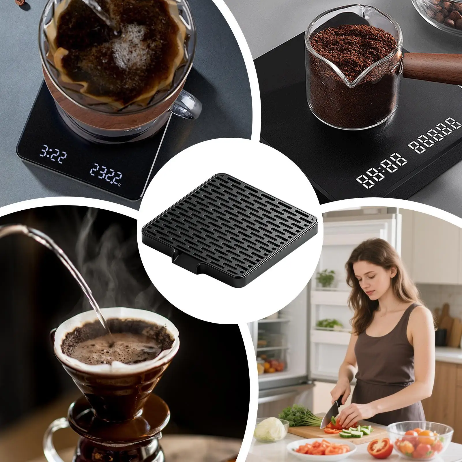 Scale Auto-Draining Tray Digital Espresso Scale Brewing Tool Coffee scale drip tray Self drainage design for Kitchen Home Use view 5