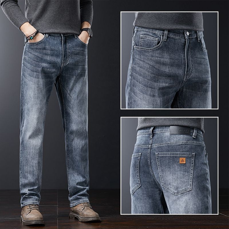  Men's Washed Baggy Denim Jeans Fabric Cotton By The Meter for Needlework Denim Pants Soft Clothing Autumn Winter Streetwear New 