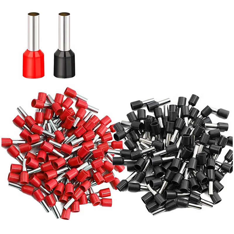 For Wire Connector Terminal 100PCS  E16-12 Insulated  Ferrules Terminal Electrical Crimp Terminator red black combination