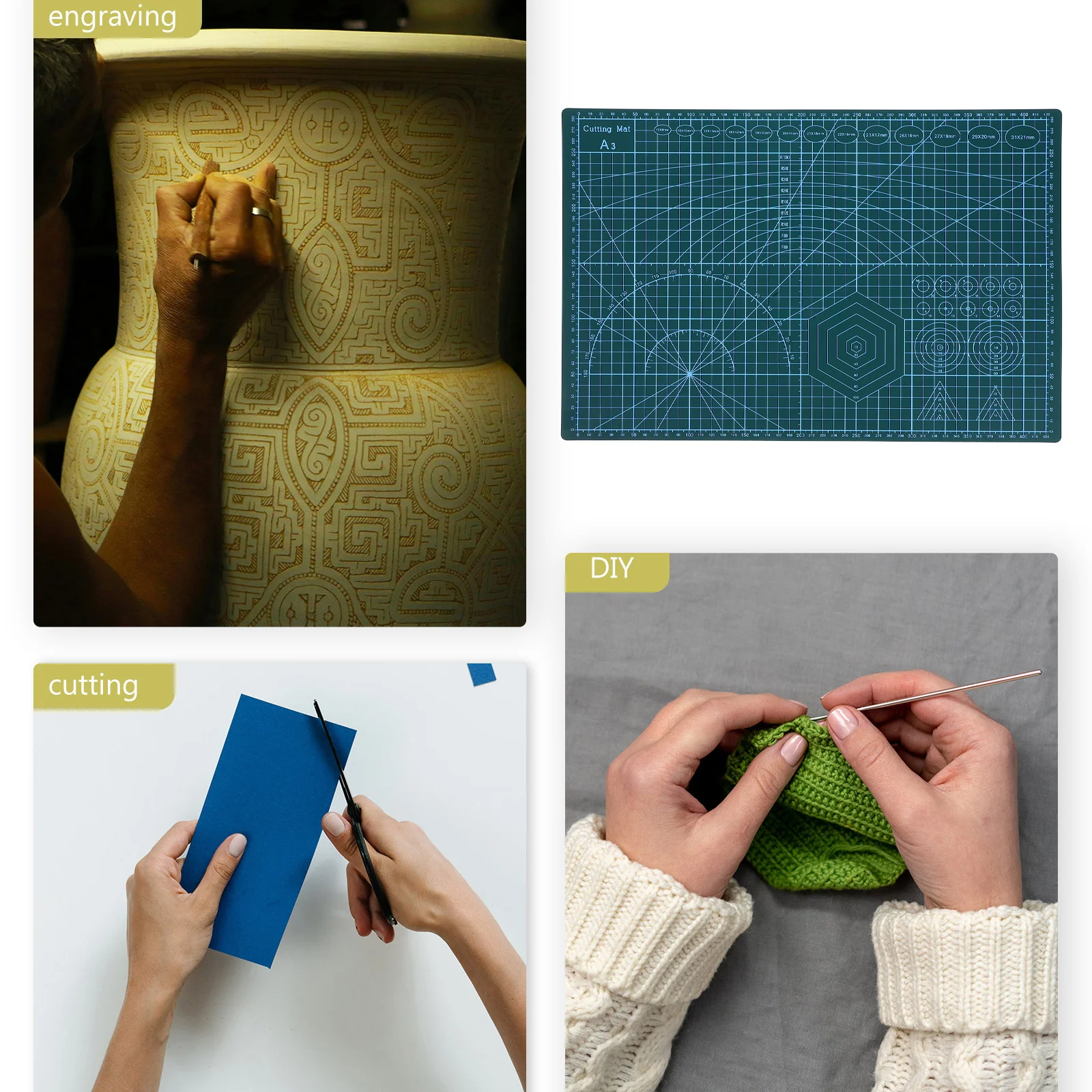 45X30 سنتيمتر شبكة قطع حصيرة بولي كلوريد الفينيل دائم الذاتي شفاء سطح للحرف اليدوية هواية مكتب العمل حصيرة قطع الوسادة أدوات حرفية الخياطة #2