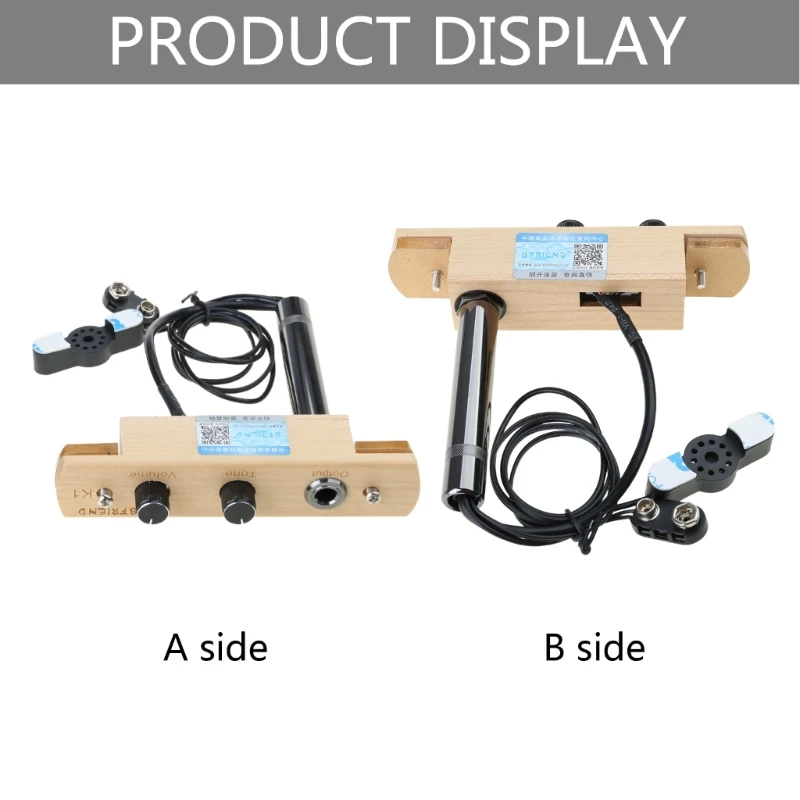 Pastilla con orificio sonido para tambor cajón, sistema captación micrófono con Control volumen tono para