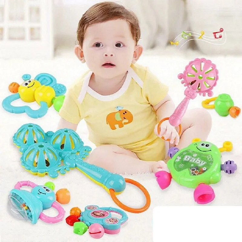 Baby hand grasp ball rattles fitness hand rattles fish string teether infant 0-1 years old educational toys