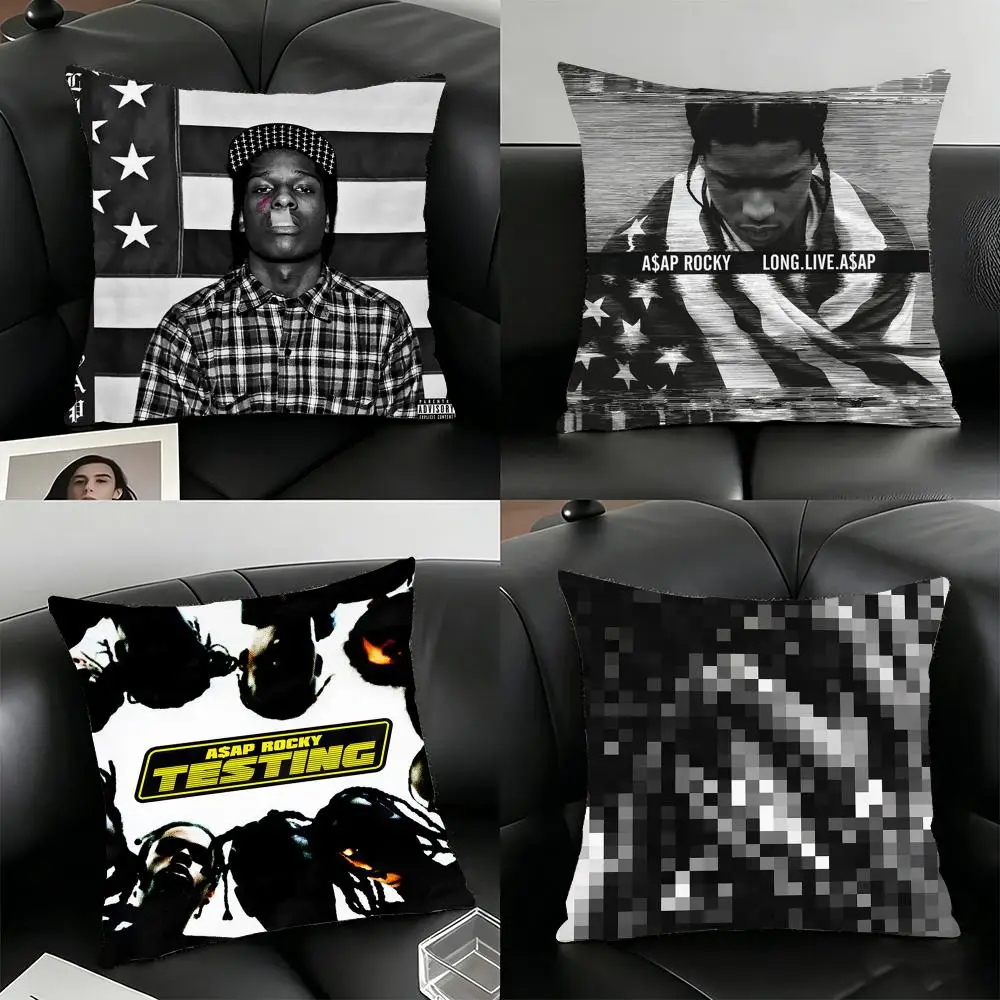 Singer A-ASAP Rocky Music Album Cushion Cover Soft Plush Pillowcase Double Sided Cushion Cover for Sofa Bedroom Home Decor Gift
