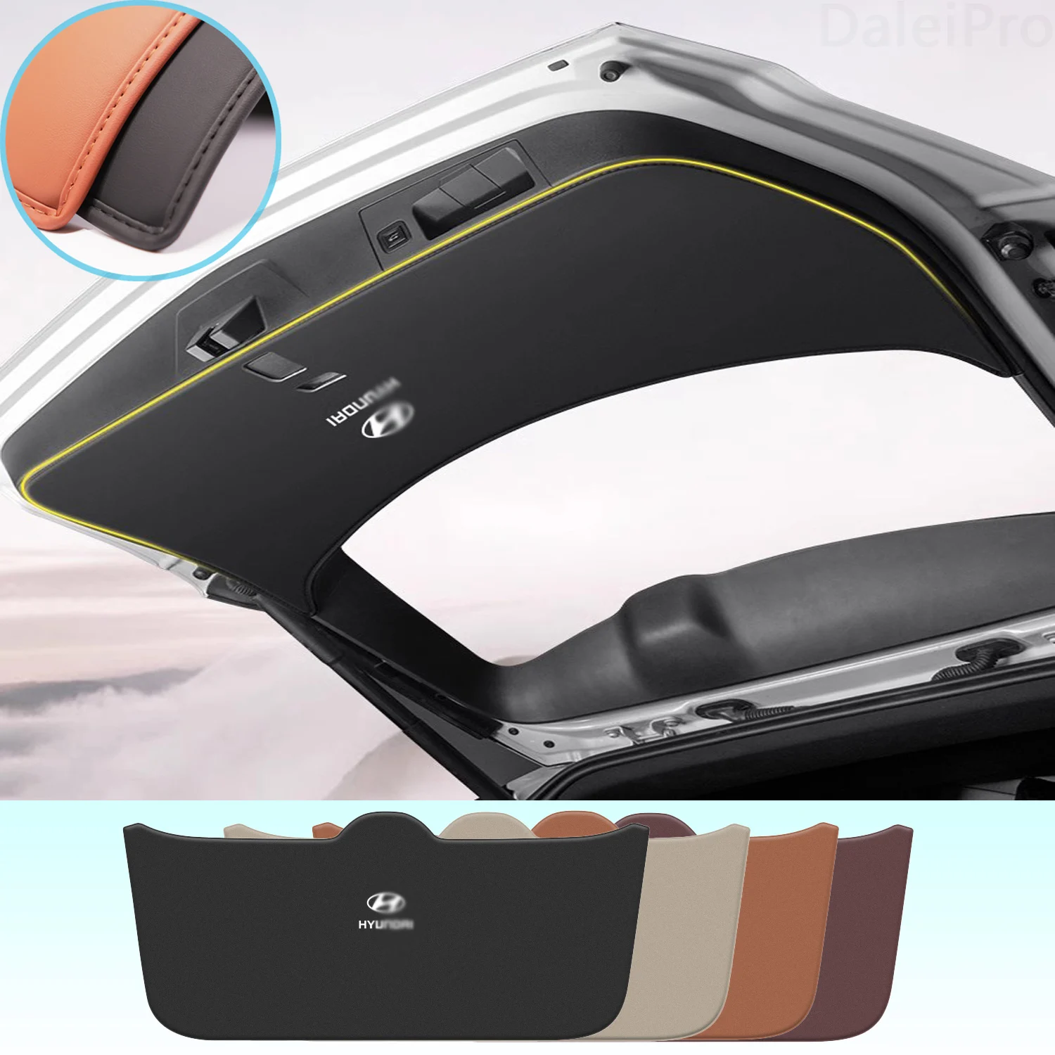 For Hyundai Tucson 2021 2022 2023-2025 Car Liftgate Protection Mat Rear Trunk Protection Cover Anti-kick Leather Decoration Pad