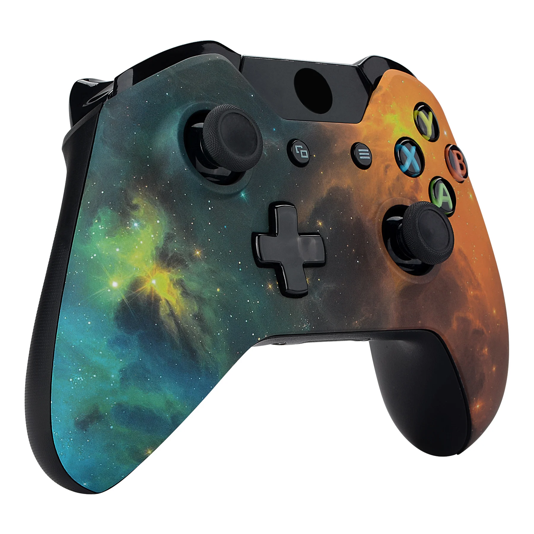 EXtremeRate 소프트 터치 탑 수리 전면 하우징 쉘, 표준 Xbox One 컨트롤러 모델 1537, 1697 골드 스타 유니버스