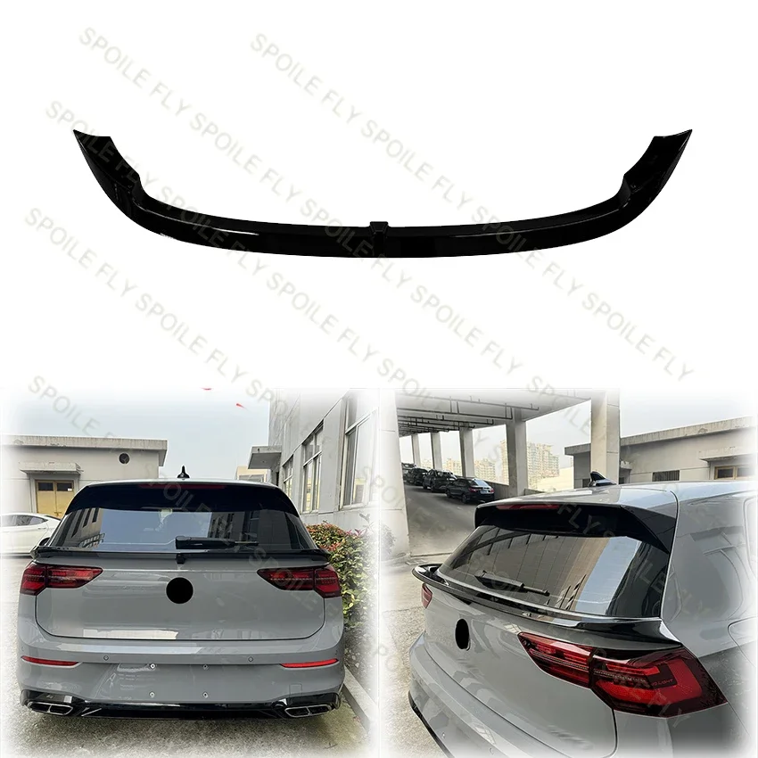 

2020 To Up For Volkswagen VW Golf 8 MK8 Ⅷ Rear Mid Spoiler Trunk Wing Lip By High Quality ABS Gloss Black Body Kit Accessories