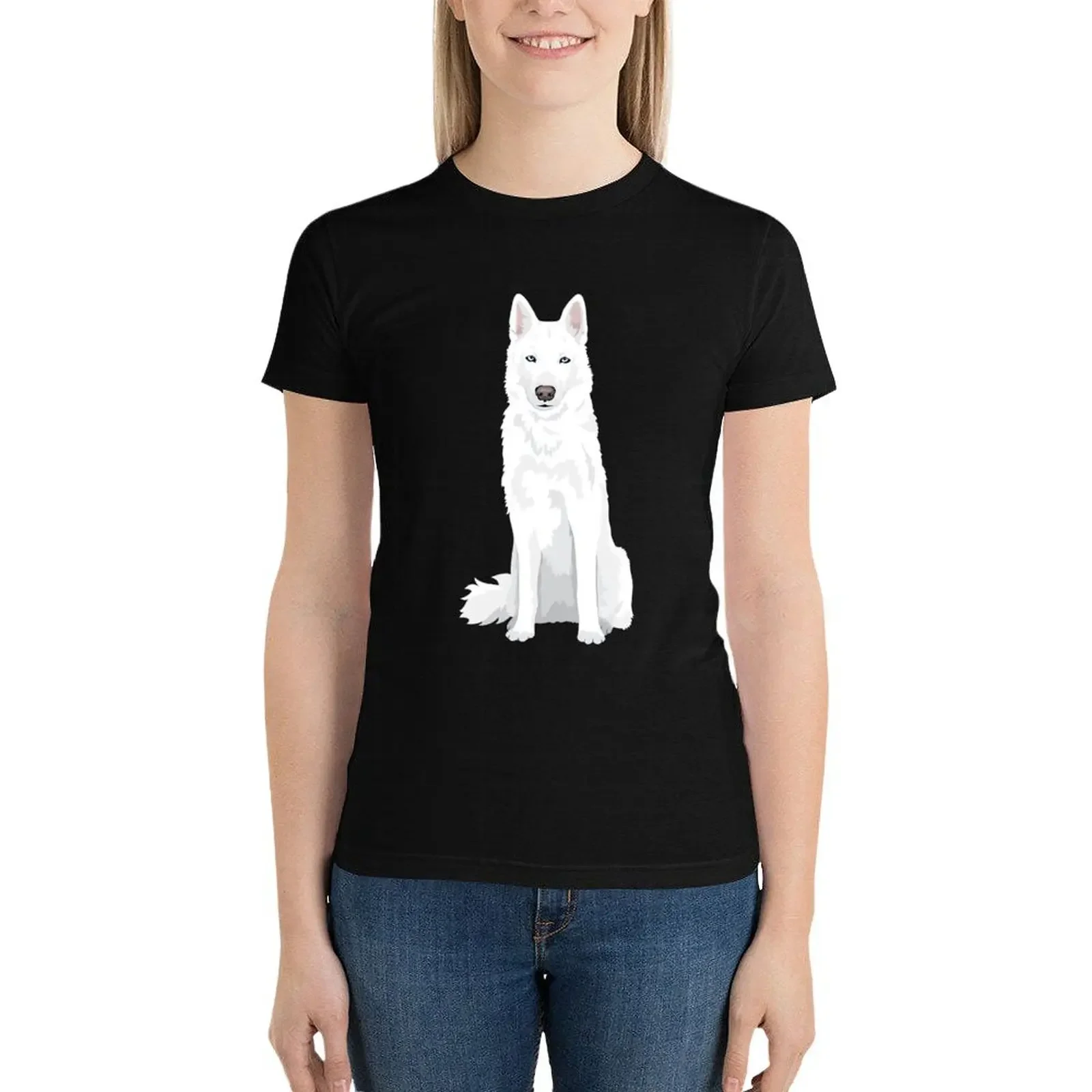 beautiful white Siberian Husky - sweet white Snow dog T-Shirt funny hippie clothes Women's t-shirt