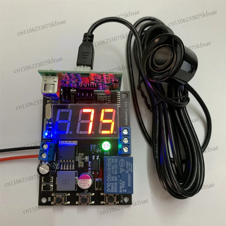 Ultrasonic Level Sensor with Digital Display and Adjustable Relay Control for Industrial Tanks
