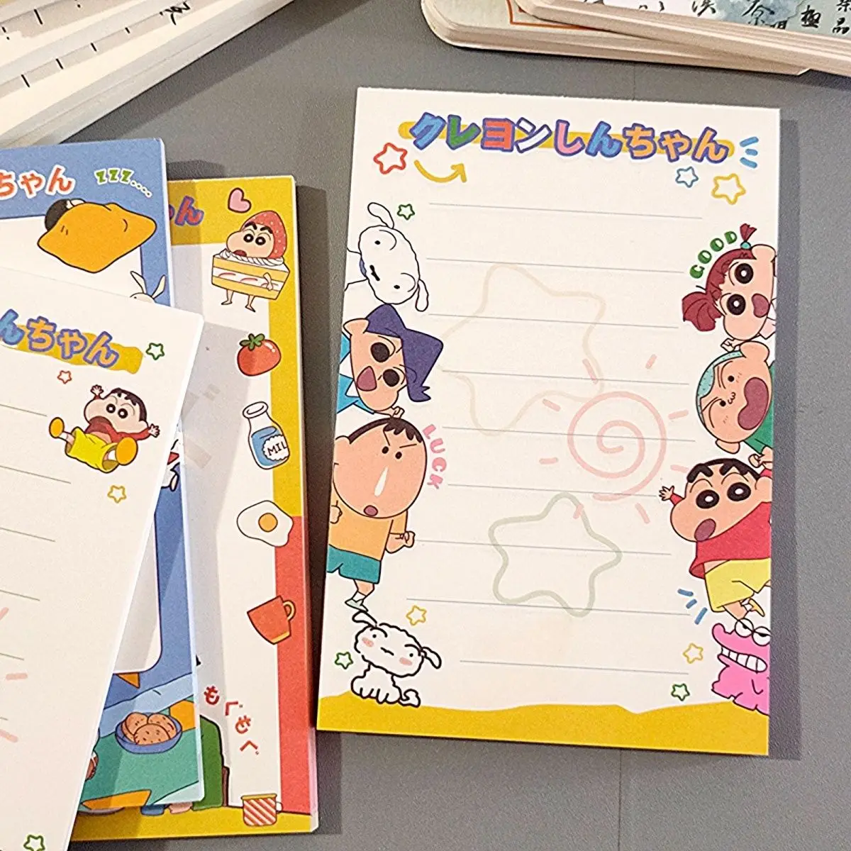 Crayon Shin Chan A7 Notebook Anime Small Notepad Kawaii TearableNnon Adhesive Notebook Cartoon Student Stationery Gift