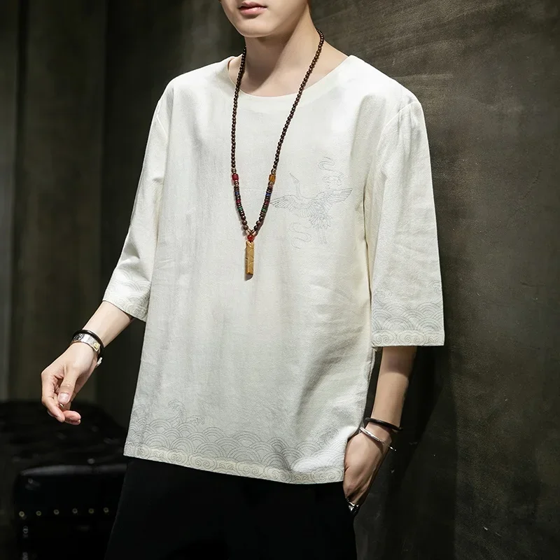 Blusa tradicional chinesa de quimono para homem, Kung Fu, vestido chinês Tab, Cheongsam, camiseta oriental vintage, camisetas e blusas, cabo quimono