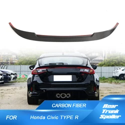 Car Rear Trunk Carbon Fiber Spoiler for Honda Civic TYPE R Sedan 2022 2023 Rear High-Kick Tail Spoiler Wing Lip Car Accessories