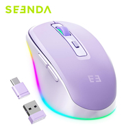 Seenda Wireless Mouse Jiggler Mover Keeps Computer Laptop Awake USB C Type C LED Backlit Mouse for MacBook iPad Windows Tablet