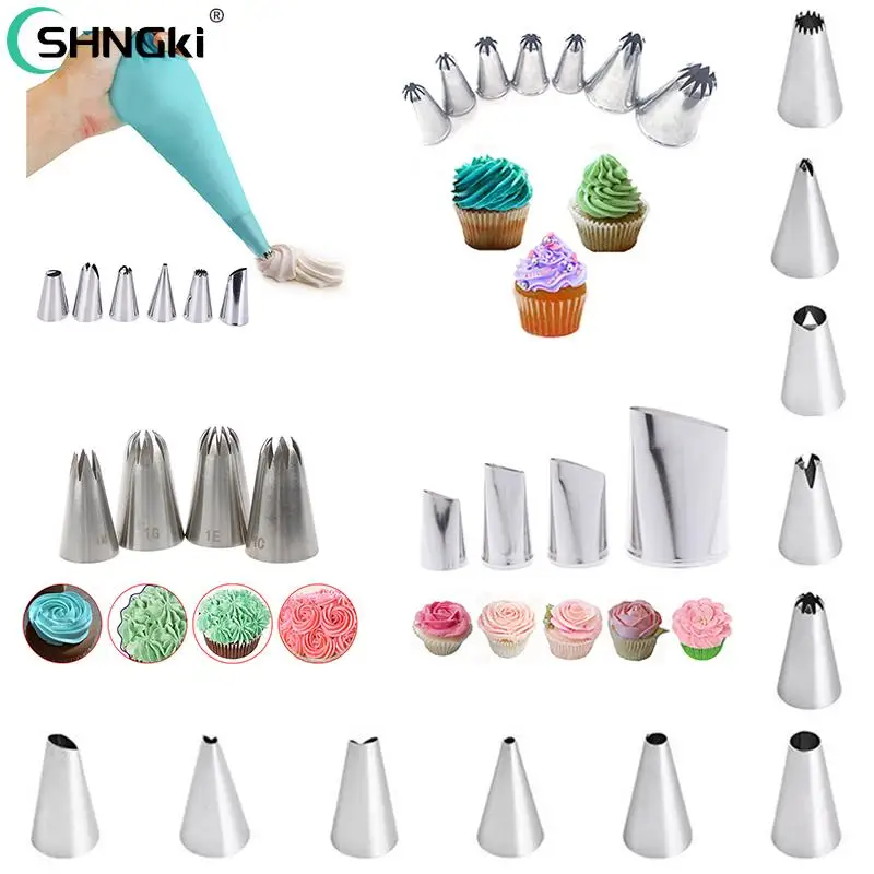 Cake Decorating Kit Piping Tips Silicone Pastry Icing Bags Nozzles Cream Scrapers Coupler Set Reusable Piping Bag Pocket Pastry