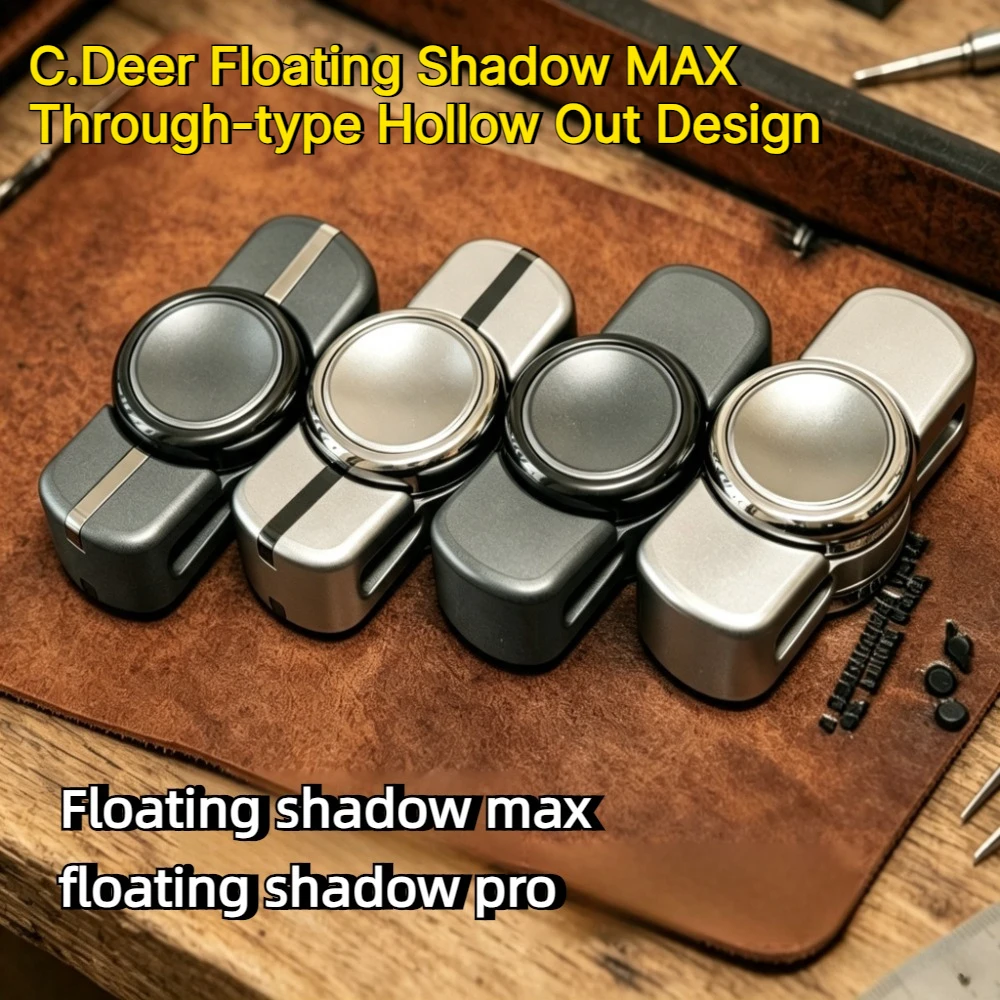 C.Deer EDC Floating Shadow MAX Stainless Steel Body Through-the-Pipe Hollow-Out Fingertip Spinner Decompression Toy