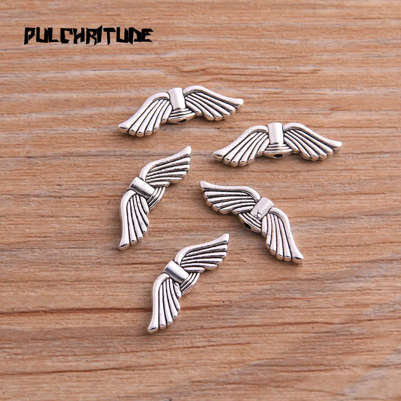 20Pcs 10 Styles Antique Silver Color Wing Bead Spacer Bead Charms Kit For Diy Beaded Bracelets  Jewelry Handmade Making